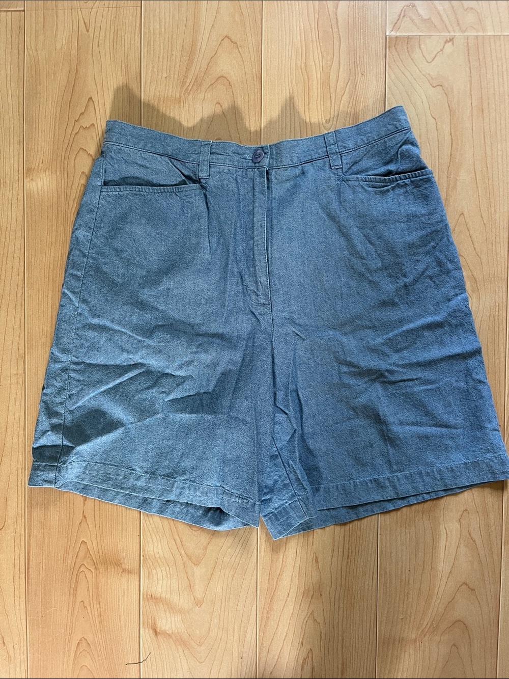 Vintage Jones New York Denim-Style Blue High-Rise Bermuda Shorts